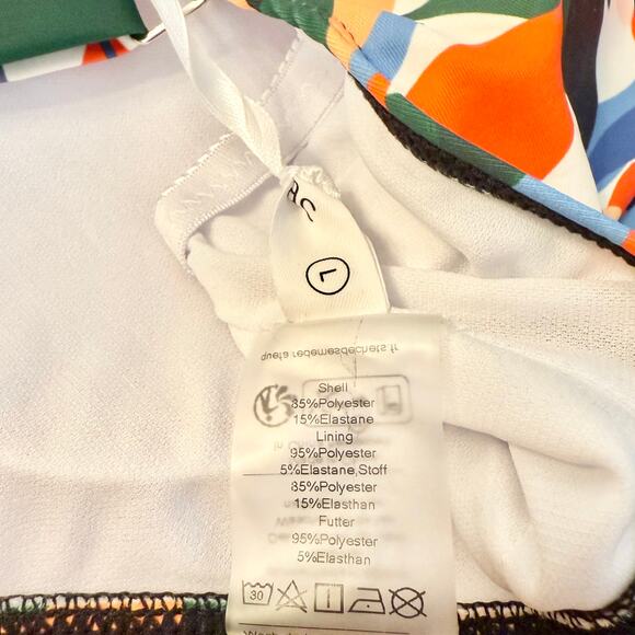 Jasambac Modest Swim Dress Size L Floral Print One Piece Skirted New NO BRIEFS - Picture 11 of 11